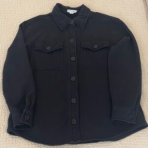 Good American Washed Black Cotton Shacket Women’s Size 1/2 (Small/Medium)